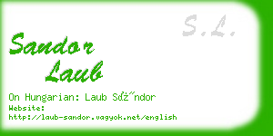 sandor laub business card